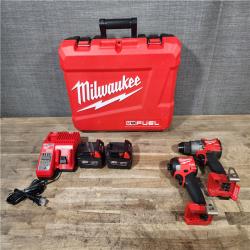 HOUSTON LOCATION - AS-IS (APPEARS LIKE NEW) MILWAUKEE FUEL 18V Lithium-Ion Brushless Cordless Hammer Drill and Impact Driver Combo Kit