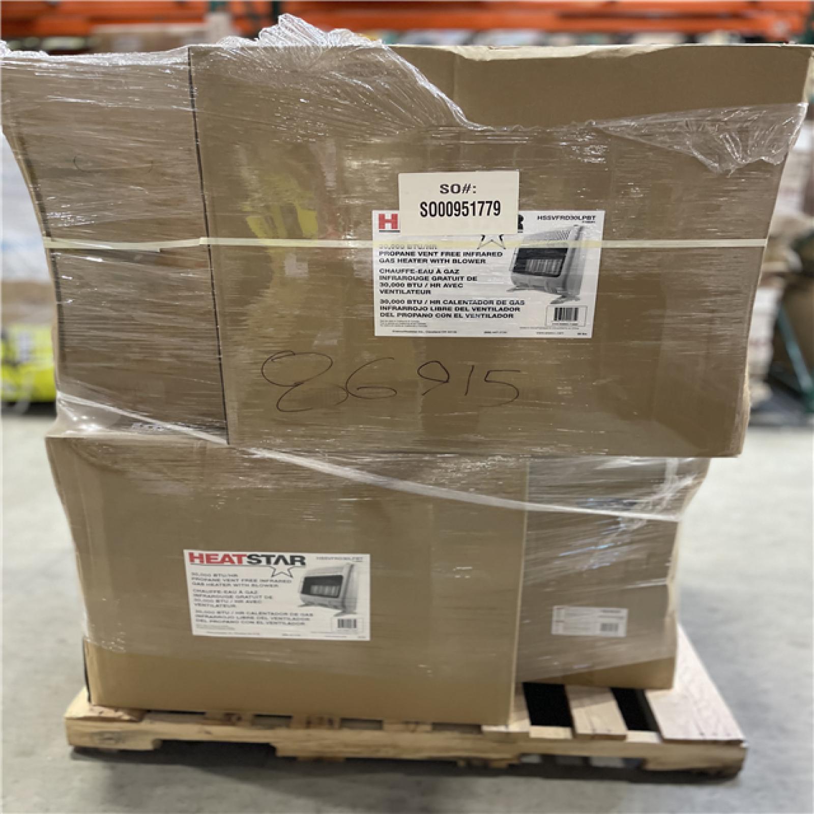 DALLAS LOCATION - AS-IS Heatstar 30000 BTU Vent Free Radiant Propane Heater with Thermostat and Blower Pallet (8 UNITS)