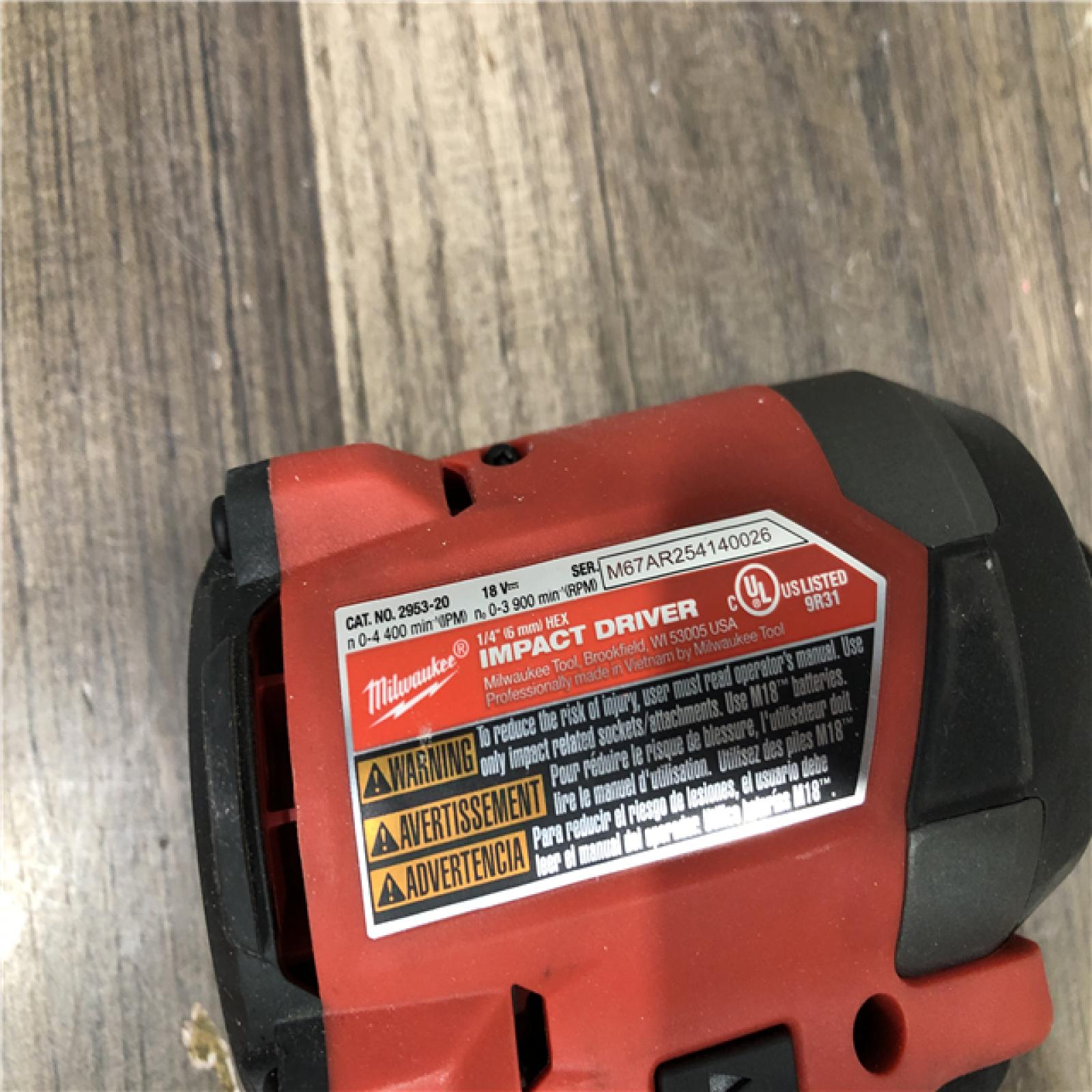 AS-IS Milwaukee FUEL 18V Lithium-Ion Brushless Cordless 1/4 in. Hex Impact Driver (Tool-Only)