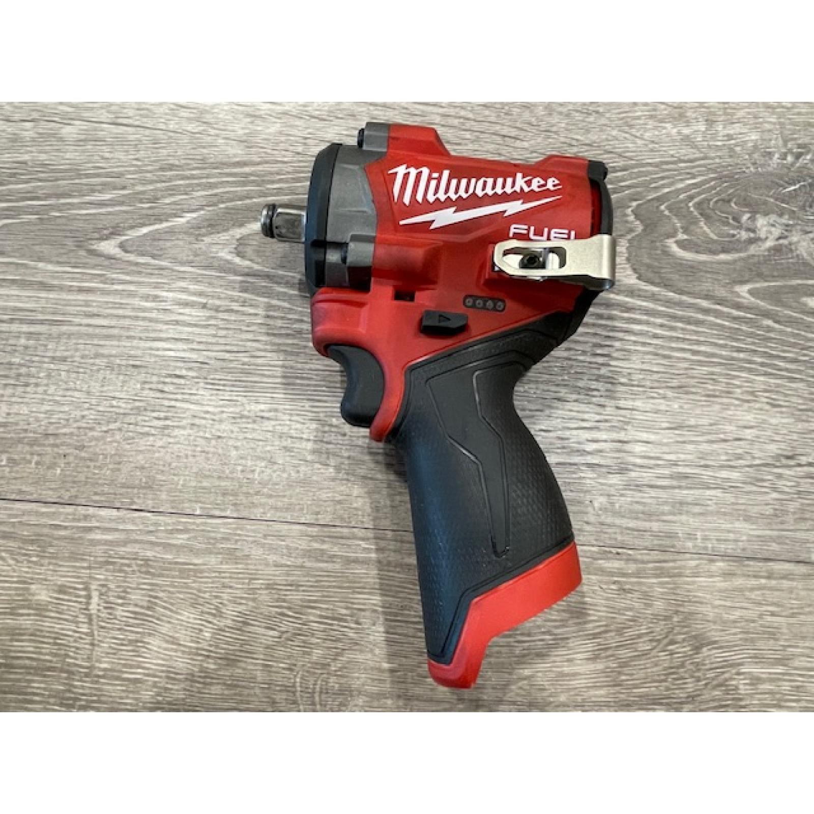 AS-IS Milwaukee FUEL 12V Lithium-Ion Brushless Cordless Stubby 1/2 in. Impact Wrench (Tool-Only)
