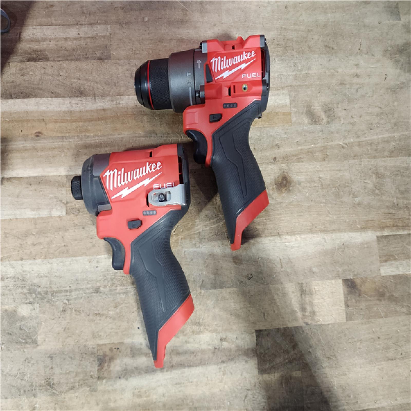 HOUSTON LOCATION - AS-IS Milwaukee FUEL 12-Volt Lithium-Ion Brushless Cordless Hammer Drill and Impact Driver Combo Kit