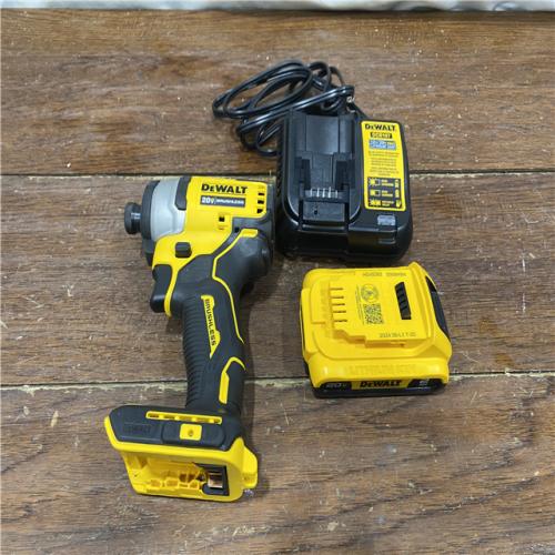 AS-IS DeWALT ATOMIC 20V MAX Cordless Compact Impact Driver Kit W/ Li-Ion Battery, 1/4, Brushless