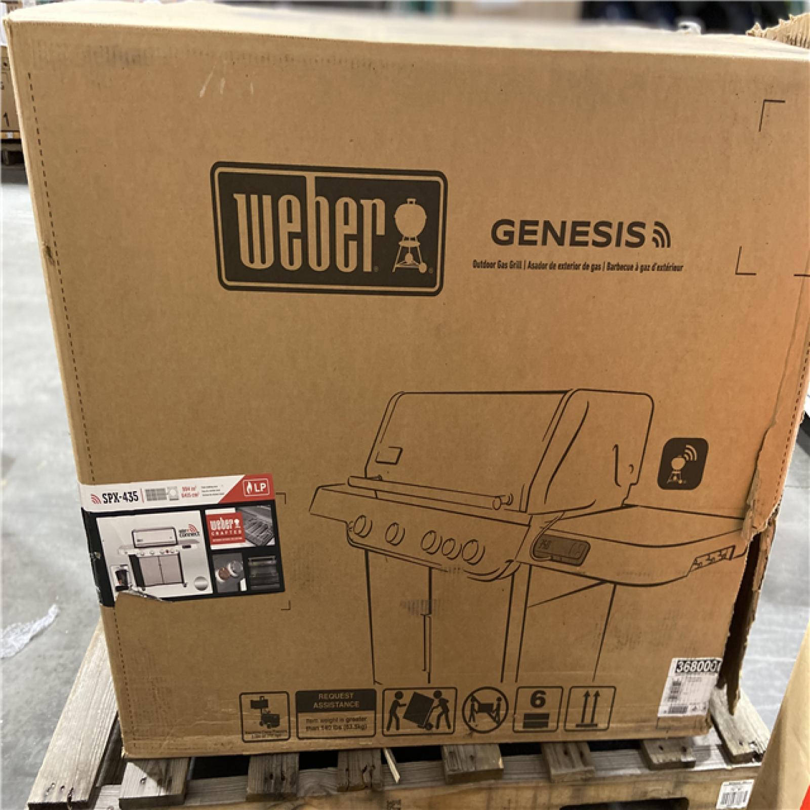 DALLAS LOCATION - Weber Genesis Smart SPX-435 4-Burner Liquid Propane Gas Grill in Stainless Steel with Side Burner