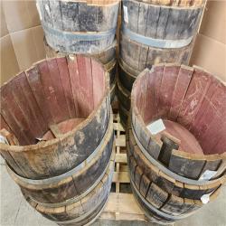 Phoenix AS-IS 26 in. Dia x 17.5 in. H White Oak Wood Whiskey Barrel Pallet (15-Barrels)