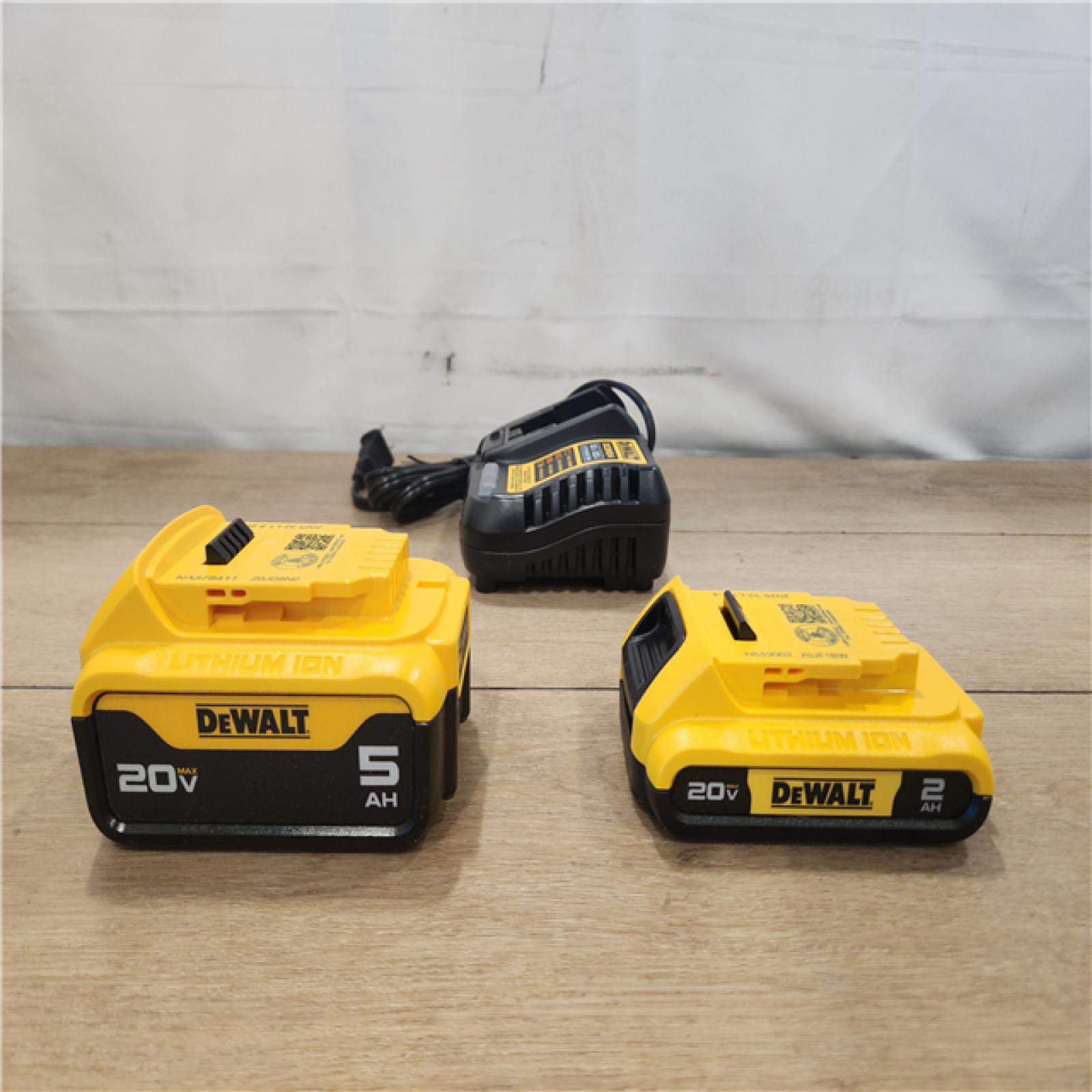 AS-IS- DEWALT 20V MAX Lithium-Ion Battery Kit with 5.0Ah and 2.0Ah Battery and Charger