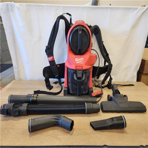 AS-IS- Milwaukee FUEL 18-Volt Lithium-Ion Brushless Red HEPA Multisurface 1 Gal. Cordless 3-in-1 Backpack Vacuum (Vacuum-Only)
