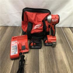 AS-IS Milwaukee M18 18V Lithium-Ion Brushless Cordless 1/4 in. Impact Driver Kit