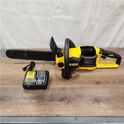 AS-IS DEWALT 60V MAX 16in. Brushless Battery Powered Chainsaw Kit with (1) FLEXVOLT 2Ah Battery & Charger