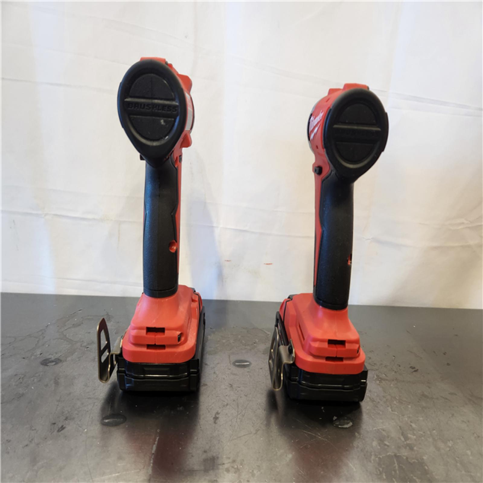 AS-IS- Milwaukee M18 18V Lithium-Ion Brushless Cordless Compact Drill/Impact Combo Kit