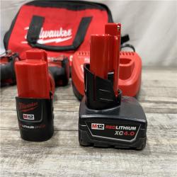 AS-IS Milwaukee FUEL 12-Volt Lithium-Ion Brushless Cordless Hammer Drill and Impact Driver Combo Kit