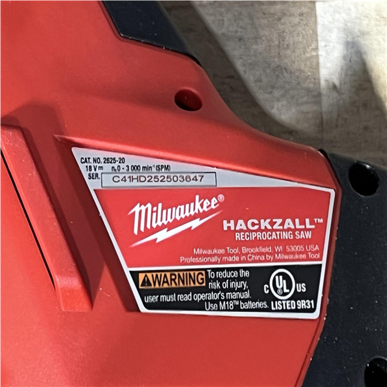Houston Location AS-IS Milwaukee 18V Lithium-Ion Cordless HACKZALL Reciprocating Saw and Battery