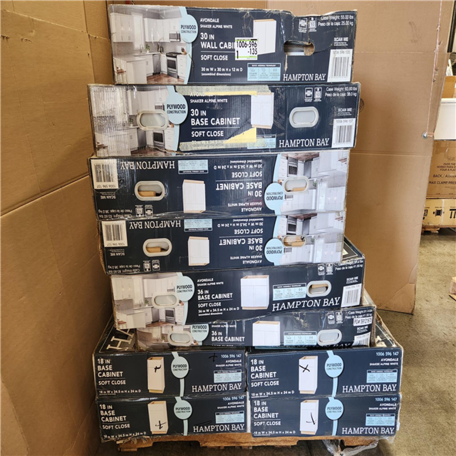 Phoenix Location AS-IS Hampton Bay Cabinet Pallet (10-Cases)