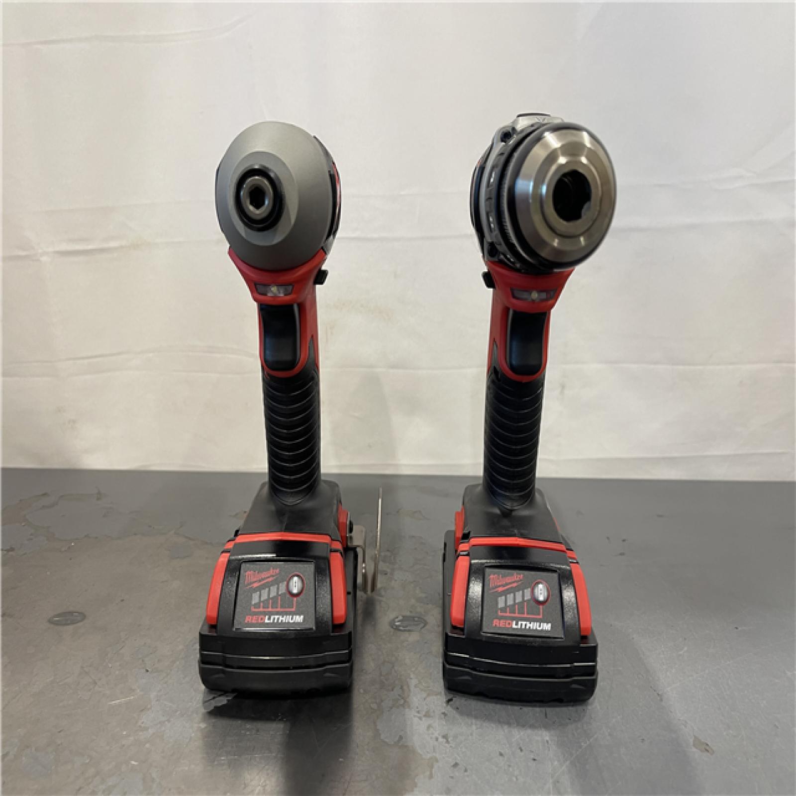 AS-IS- Milwaukee 18V Cordless Brushed 2-Tool Drill/Driver and Impact Driver Kit