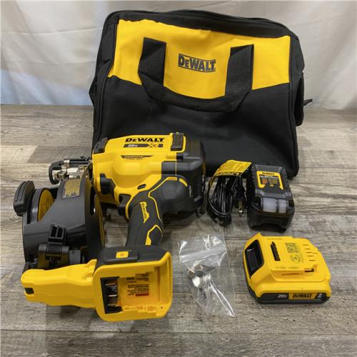 AS-IS DEWALT 20V MAX Lithium-Ion 15-Degree Electric Cordless Roofing Nailer Kit