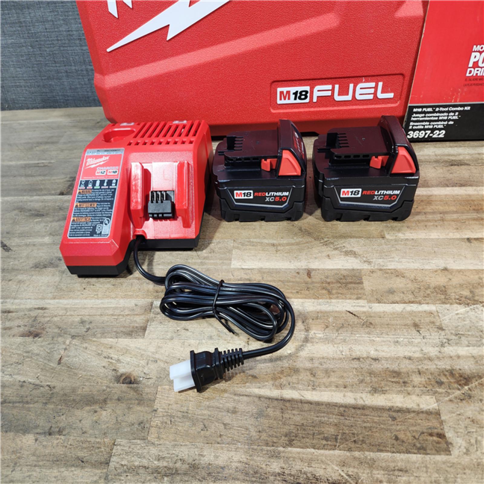 HOUSTON LOCATION - AS-IS Milwaukee  FUEL 18V Lithium-Ion Brushless Cordless Hammer Drill and Impact Driver Combo Kit