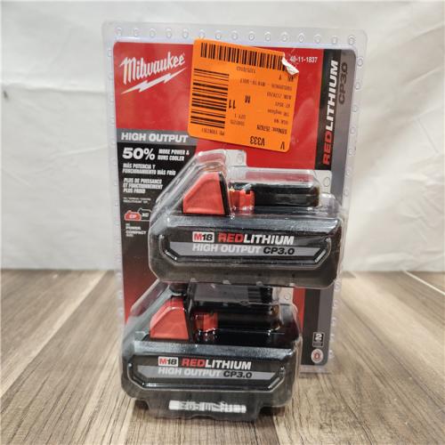 NEW- Milwaukee M18 18-Volt Lithium-Ion HIGH OUTPUT CP 3.0Ah Battery Pack (2-Pack)
