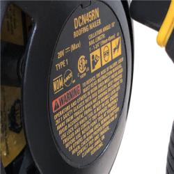 AS-IS DEWALT 20V MAX Lithium-Ion 15-Degree Electric Cordless Roofing Nailer Kit