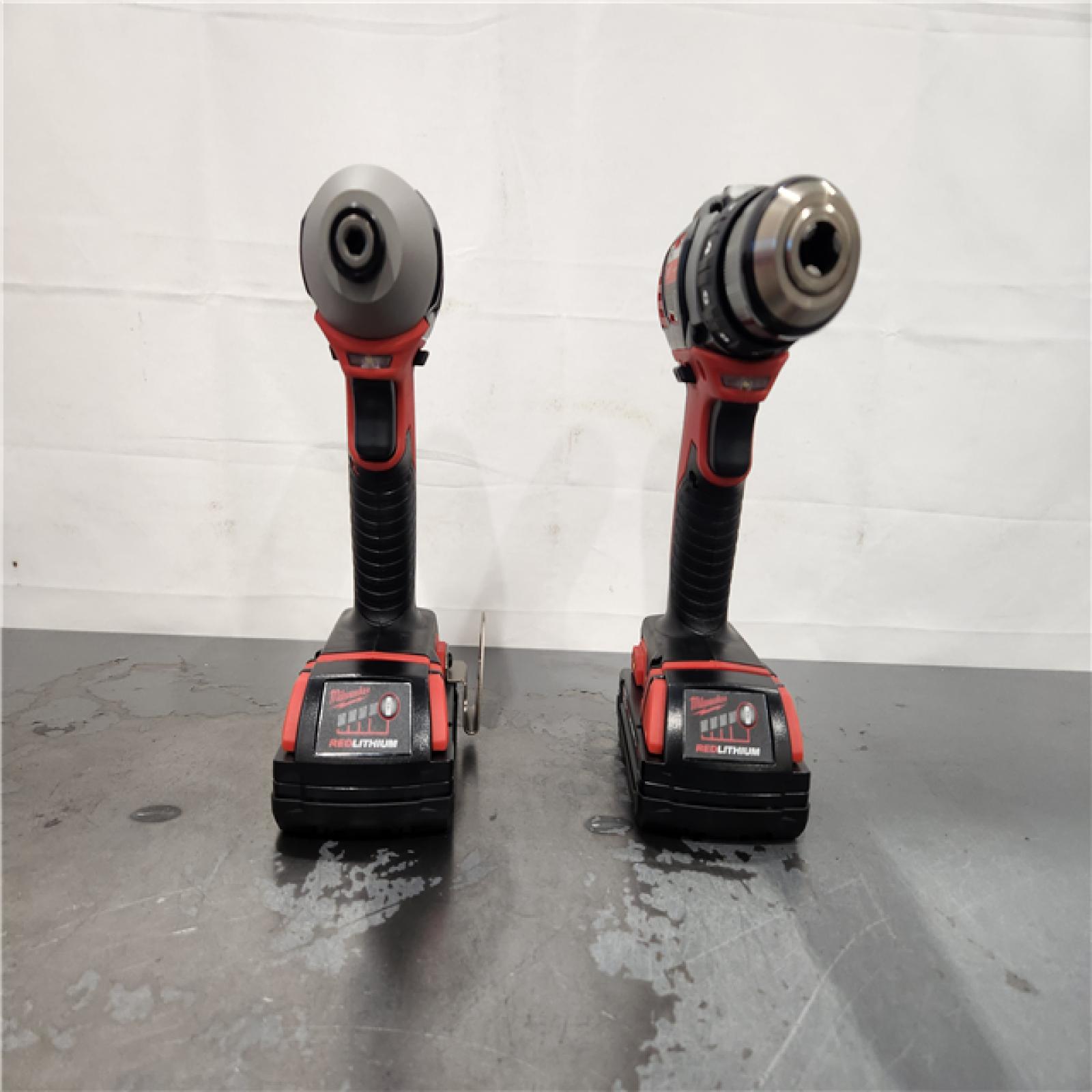 AS-IS- Milwaukee 18V Cordless Brushed 2-Tool Drill/Driver and Impact Driver Kit