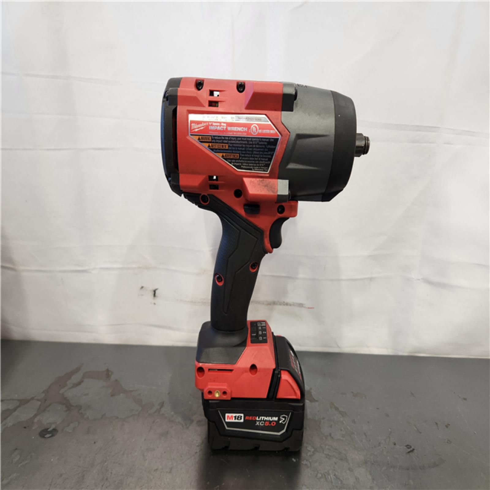 AS-IS- Milwaukee FUEL 18V Lithium-Ion Brushless Cordless 1/2 in. Impact Wrench w/Friction Ring Kit