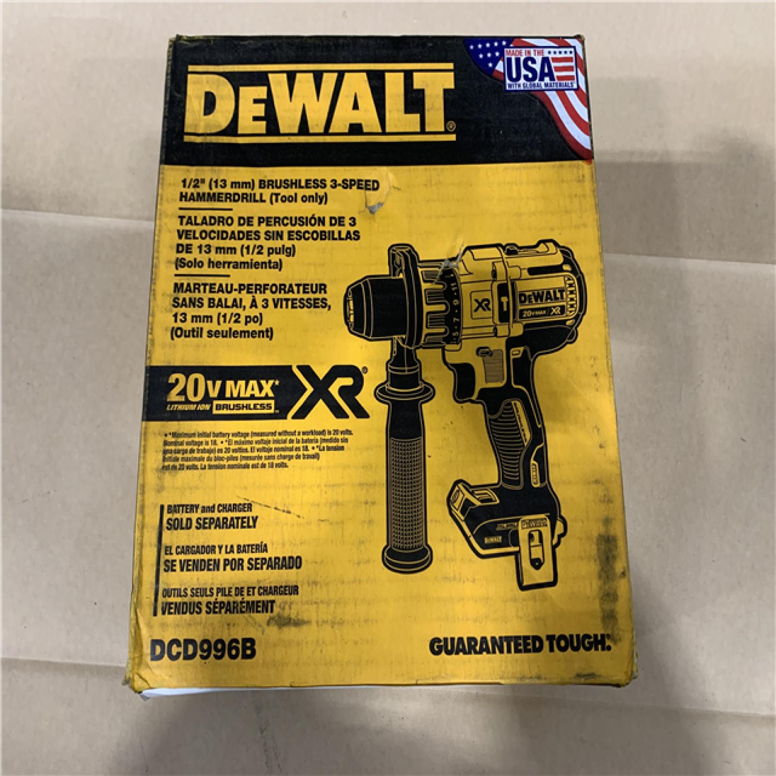 NEW - DEWALT 20-Volt MAX XR Lithium-Ion Cordless 1/2 in. Premium Brushless Hammer Drill (Tool-Only)