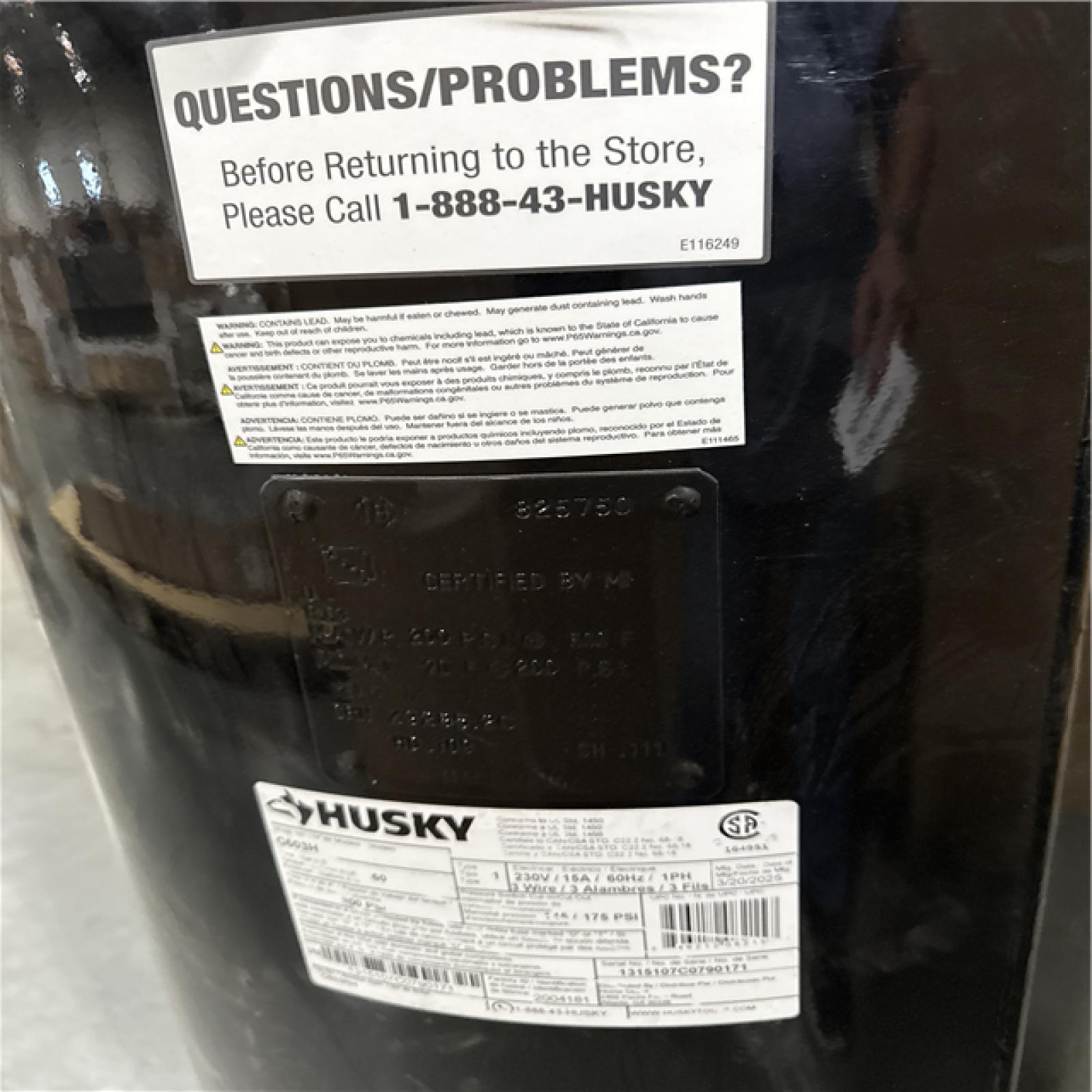 California AS-IS Husky 60 Gal Air Compressor