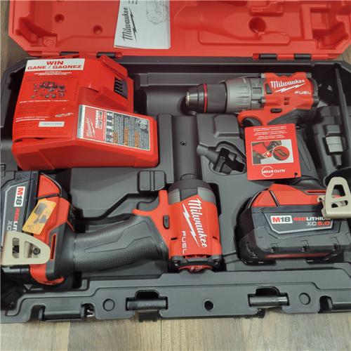 AS-IS   Milwaukee M18 FUEL 18V Lithium-Ion Brushless Cordless Hammer Drill and Impact Driver Combo Kit (2-Tool) with 2 Batteries