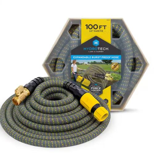 NEW! -Hydrotech 5/8 in. Dia x 100 ft. Expandable Garden Water Hose -(2 UNITS)
