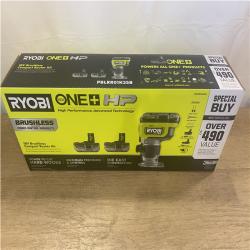 AS-IS ONE+ HP 18V Brushless Cordless Compact Router Kit with (3) Batteries