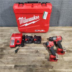 HOUSTON LOCATION - AS-IS MILWAUKEE M18 FUEL 18V Lithium-Ion Brushless Cordless Hammer Drill and Impact Driver Combo Kit (2-Tool) with 2 Batteries