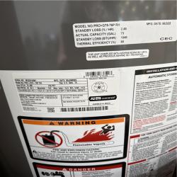 California NEW Rheem 75 Gallons Propane Gas Water Heater & AO Smith ProLine Commercial Grade 40-Gallon Natural Gas Water Heater