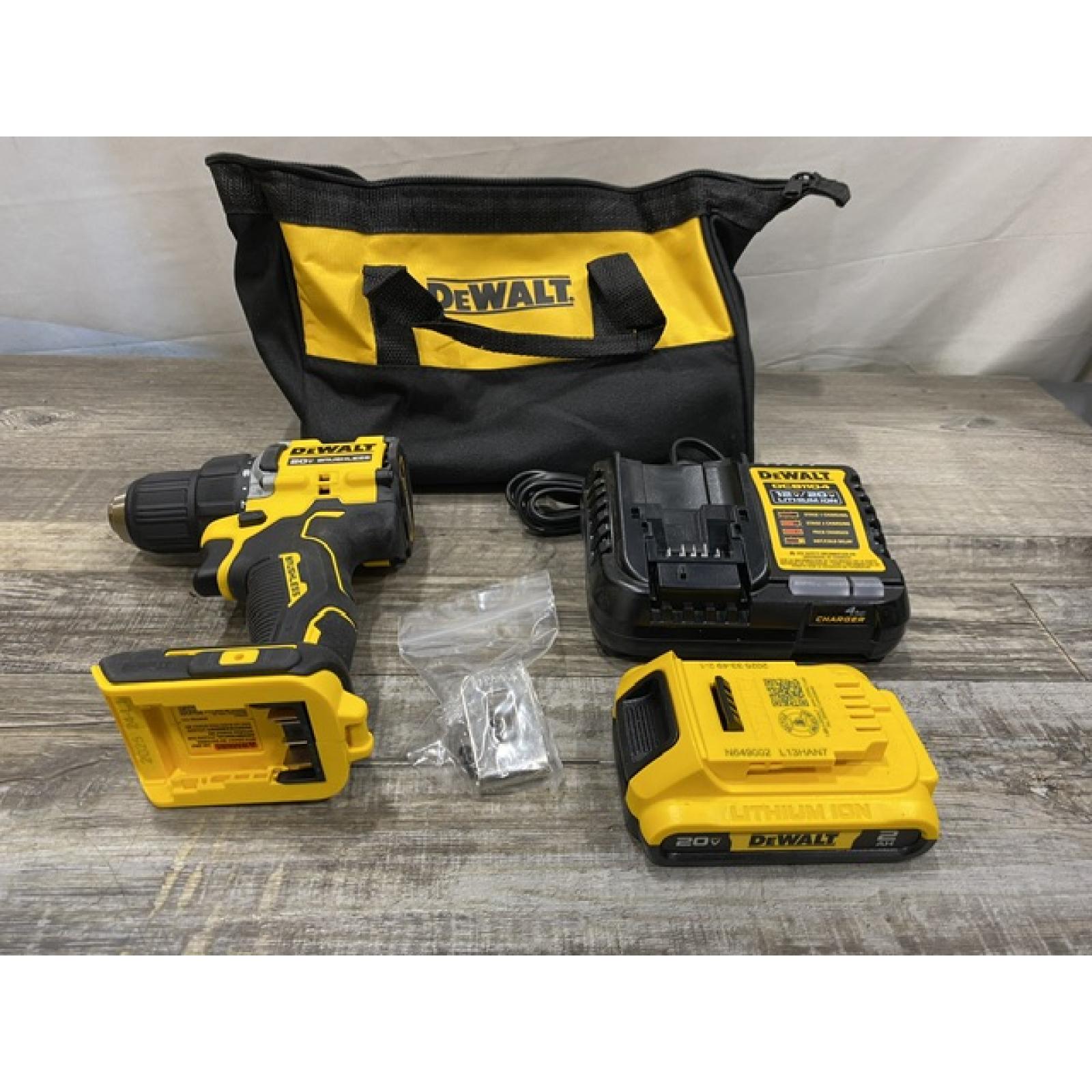 AS-IS DEWALT Atomic 20V Lithium-Ion Cordless Compact 1/2 in. Drill/Driver Kit