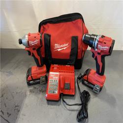 AS-IS - Milwaukee M18 18V Lithium-Ion Brushless Cordless Compact Drill/Impact Combo Kit