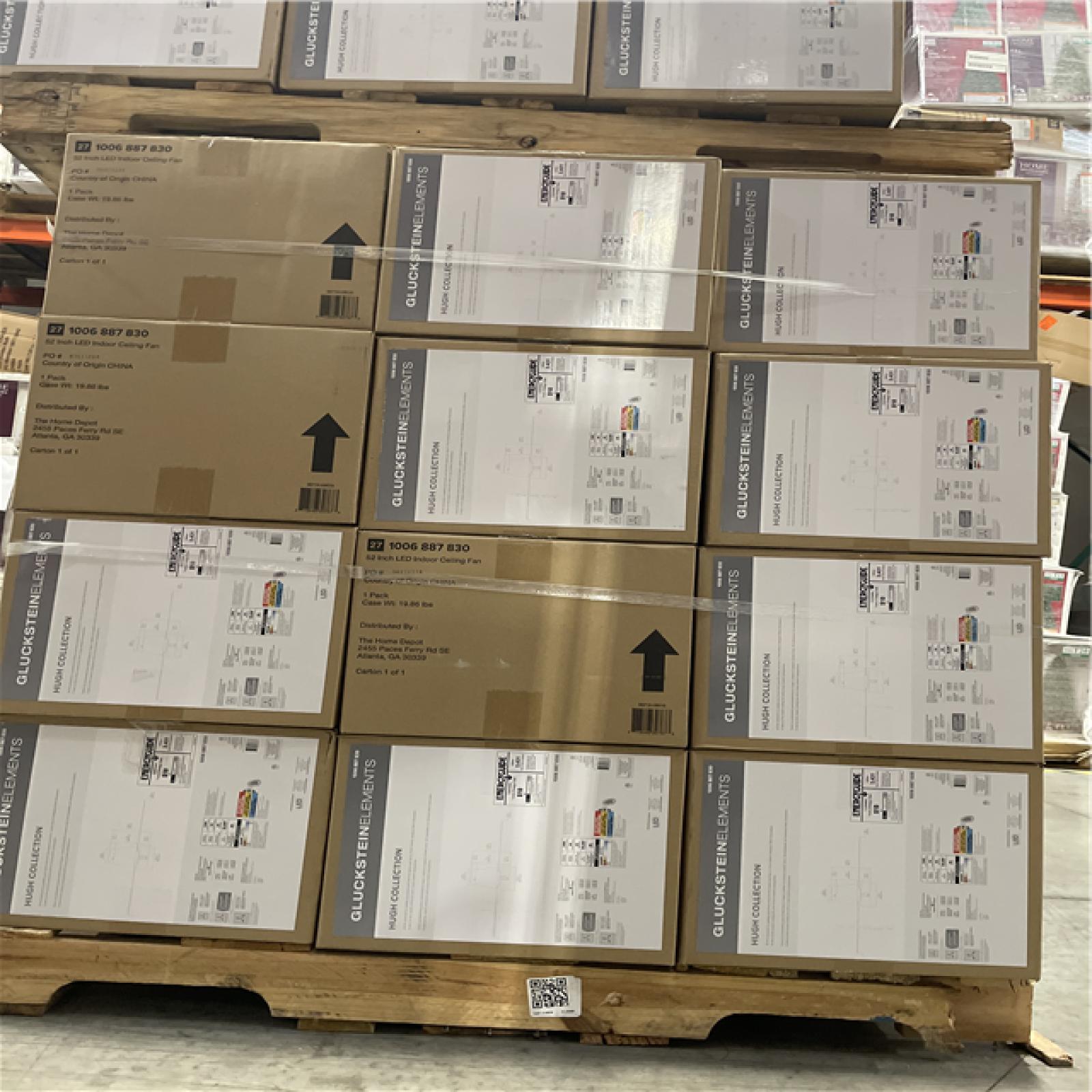 DALLAS LOCATION - Hugh 52 in. Integrated LED Indoor Nickel Ceiling Fan PALLET-(32 UNITS)