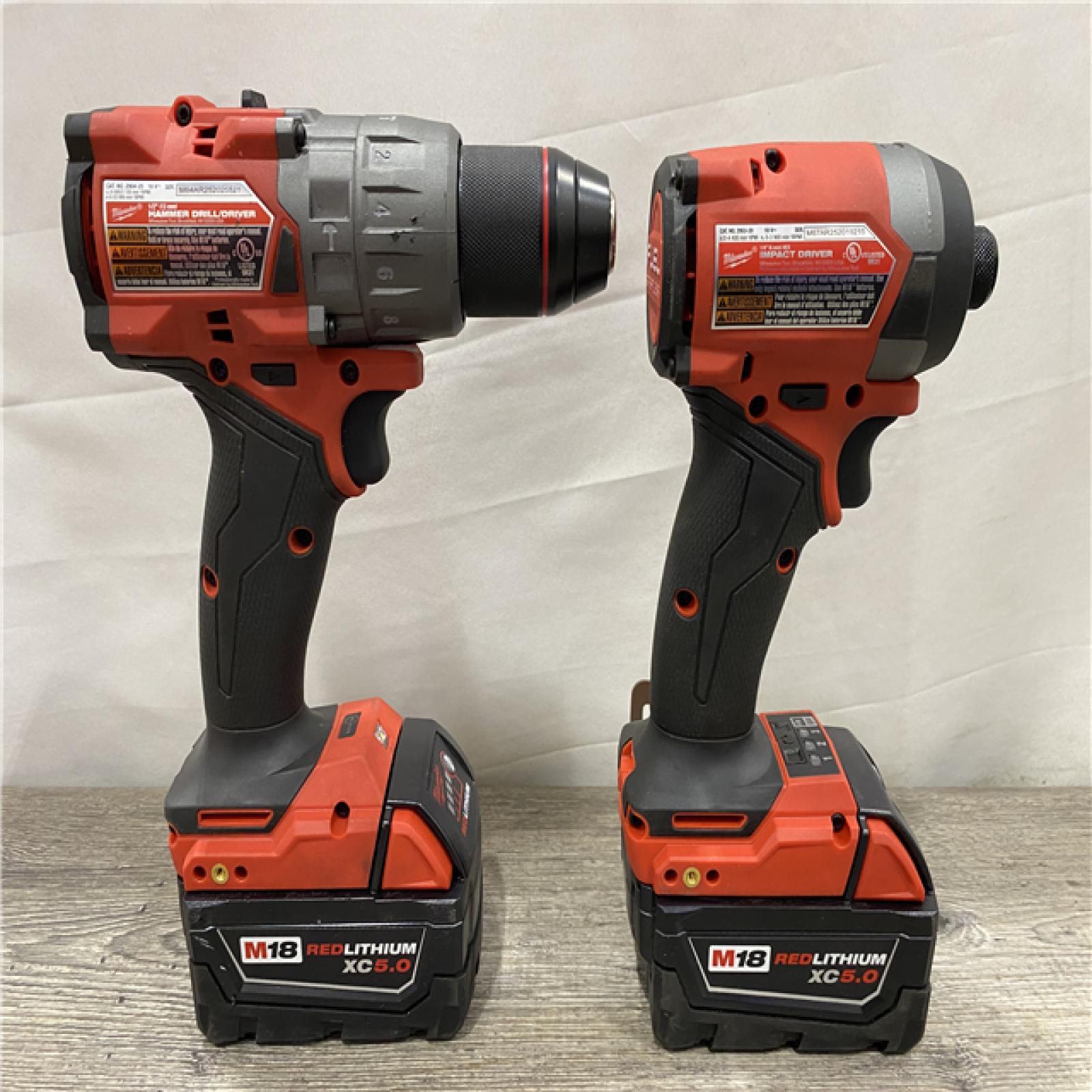 AS-IS Milwaukee FUEL 18V Lithium-Ion Brushless Cordless Hammer Drill and Impact Driver Combo Kit