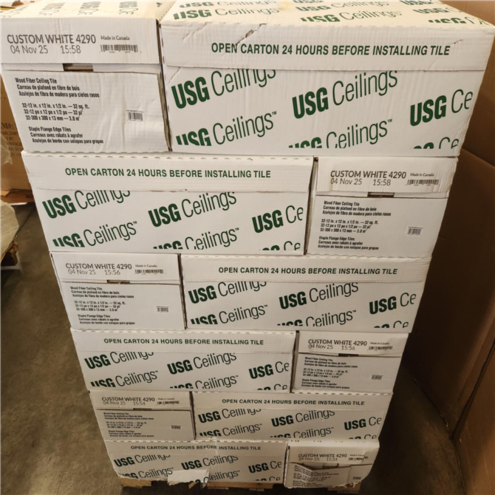 Phoenix NEW USG Ceiling Wood Fiber Ceiling Tile White (1 152 sq. ft/ 36 Cases)