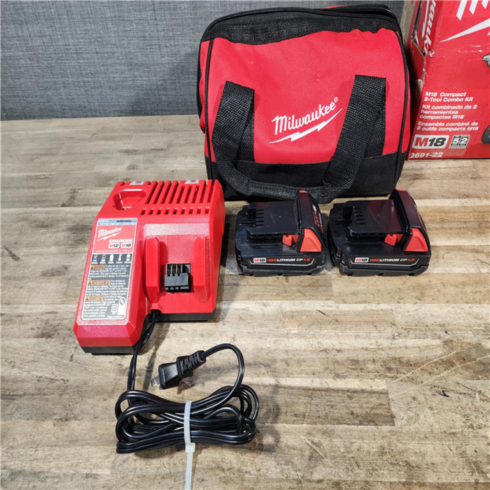 HOUSTON LOCATION - AS-IS Milwaukee M18 Brushed Cordless (2-Tool) Drill/Driver and Impact Driver Kit