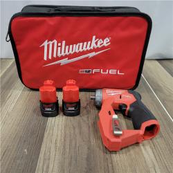 AS-IS Milwaukee M12 FUEL 12V Lithium-Ion Brushless Cordless 4-in-1 Installation 3/8 in. Drill Driver Kit with 4-Tool Heads