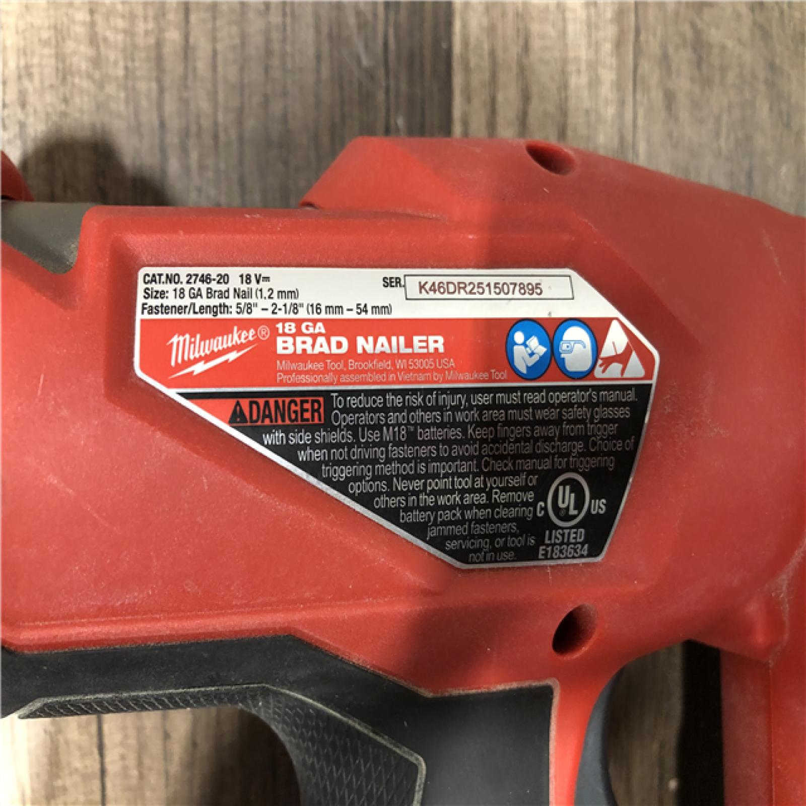 AS-IS Milwaukee FUEL 18-Volt Lithium-Ion Brushless Cordless Gen II 18-Gauge Brad Nailer (Tool-Only)