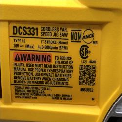 AS-IS DEWALT 20V MAX Cordless Jig Saw (Tool Only)