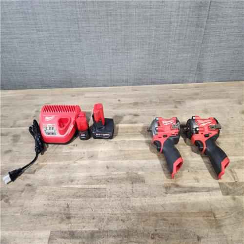 HOUSTON LOCATION - AS-IS Milwaukee 2 Tool Combo Kit W/ (2) Battery & Charger