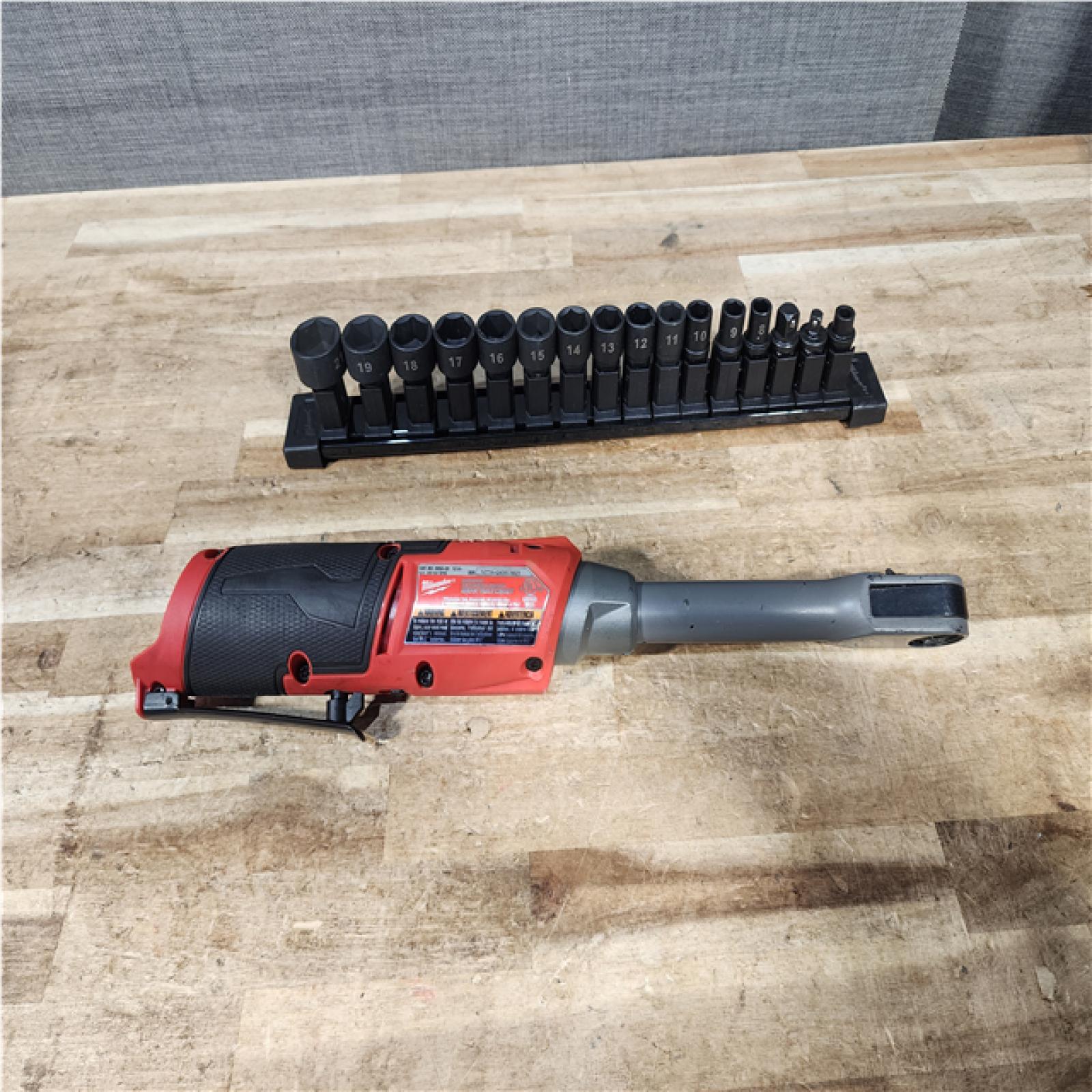 Houston Location AS-IS Milwaukee FUEL 12V Lithium-Ion Brushless Cordless 1/4 in - 3/8 in Extended Ratchet (Tool-Only)