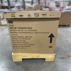 DALLAS LOCATION - AS-IS HUSKY  Tool Storage 84 in. W x 24 in. D Heavy Duty Mobile Workbench Tool Chest with Stainless Steel Work Top in Matte Black