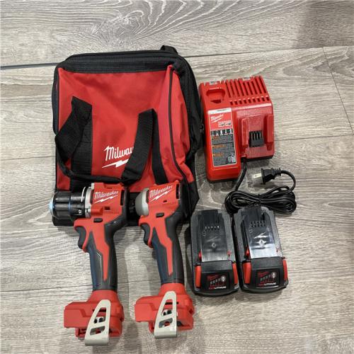 AS-IS Milwaukee 18V Lithium-Ion Brushless Cordless Compact Drill/Impact Combo Kit