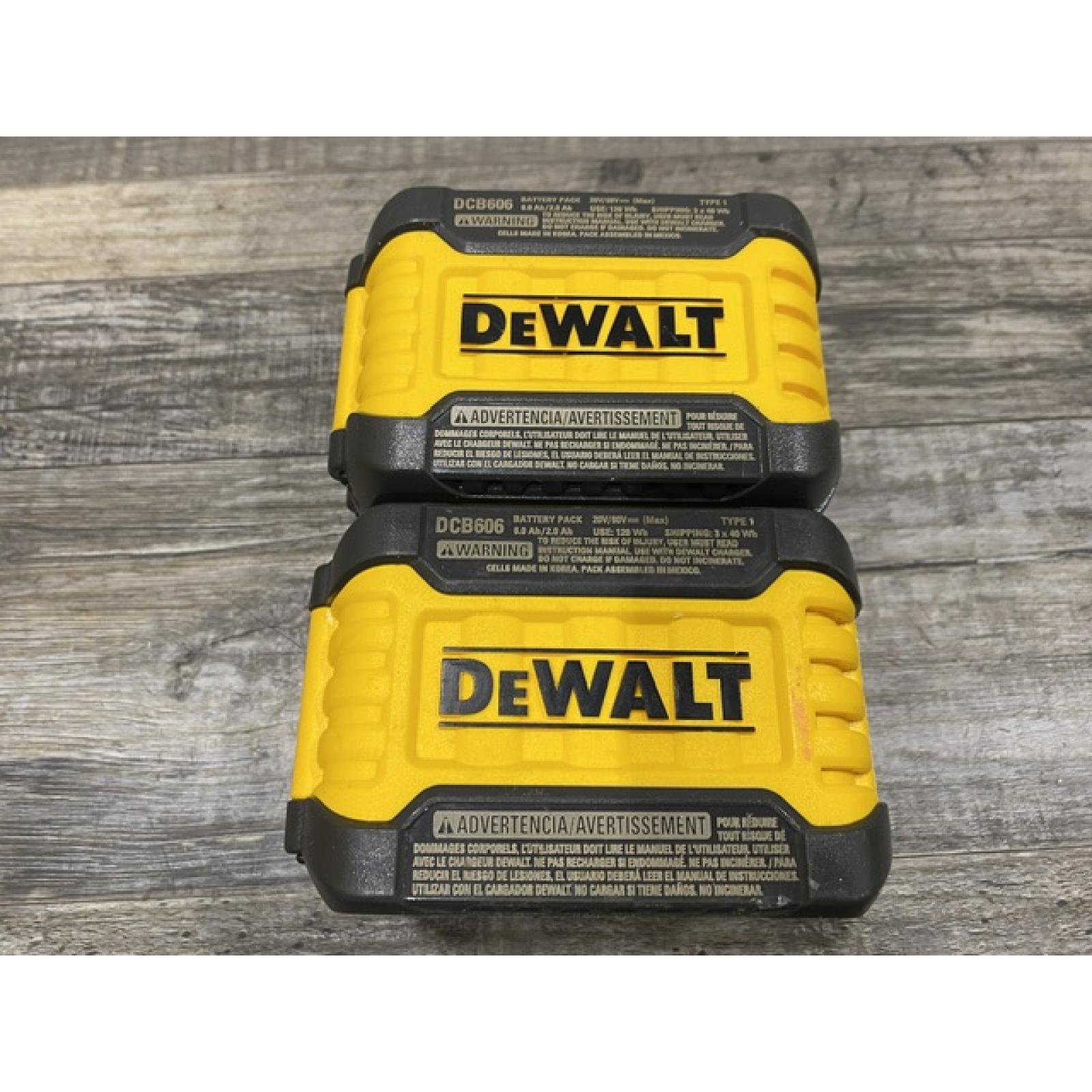 AS-IS DEWALT FLEXVOLT 20V/60V MAX Lithium-Ion 6.0Ah Battery Pack (2 Pack)