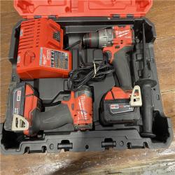 AS-IS MILWAUKEE M18 FUEL 18V Lithium-Ion Brushless Cordless Hammer Drill and Impact Driver Combo Kit (2-Tool) with 2 Batteries