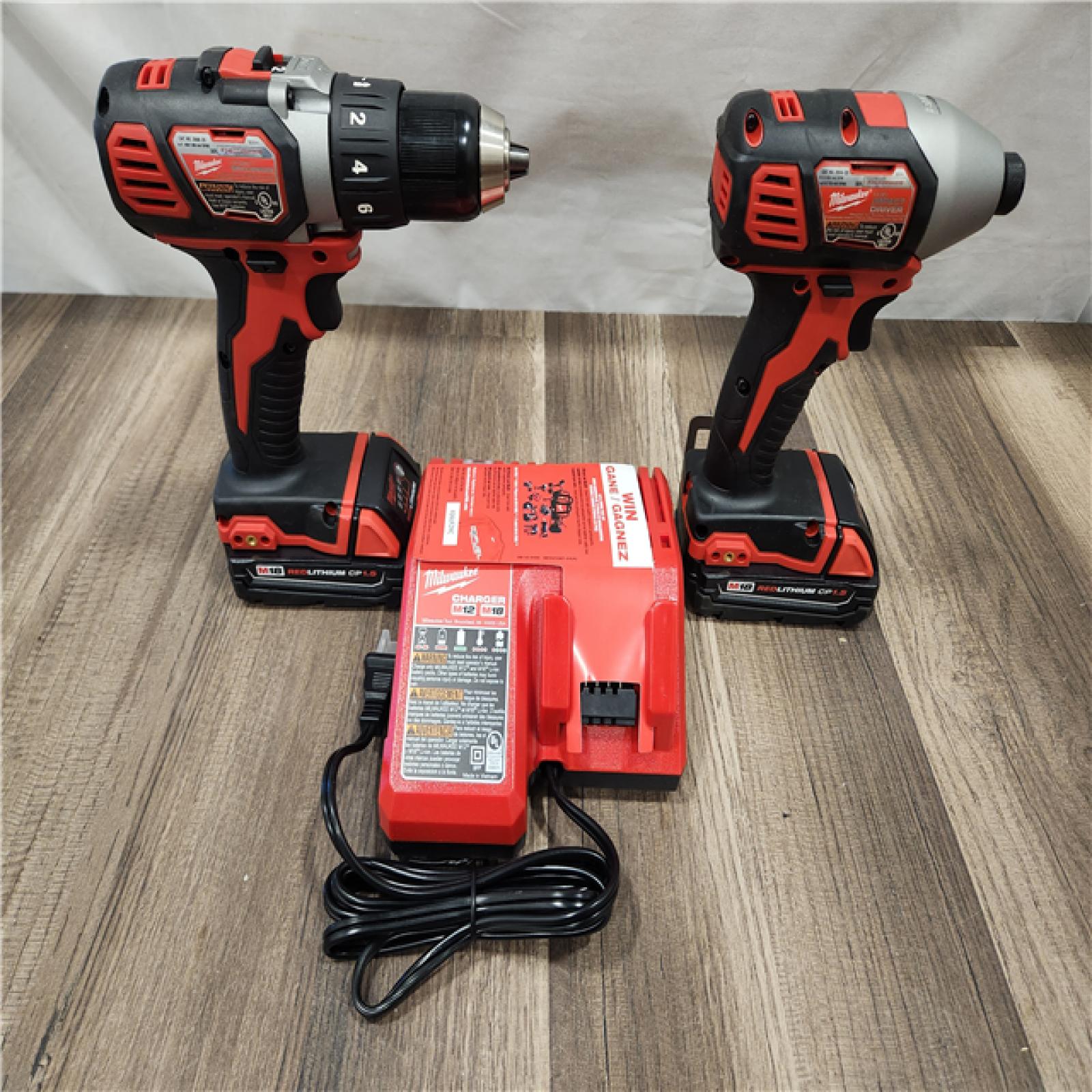 AS-IS- Milwaukee 18V Cordless Brushed 2-Tool Drill/Driver and Impact Driver Kit