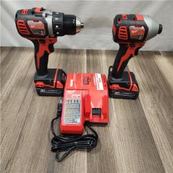 AS-IS- Milwaukee 18V Cordless Brushed 2-Tool Drill/Driver and Impact Driver Kit
