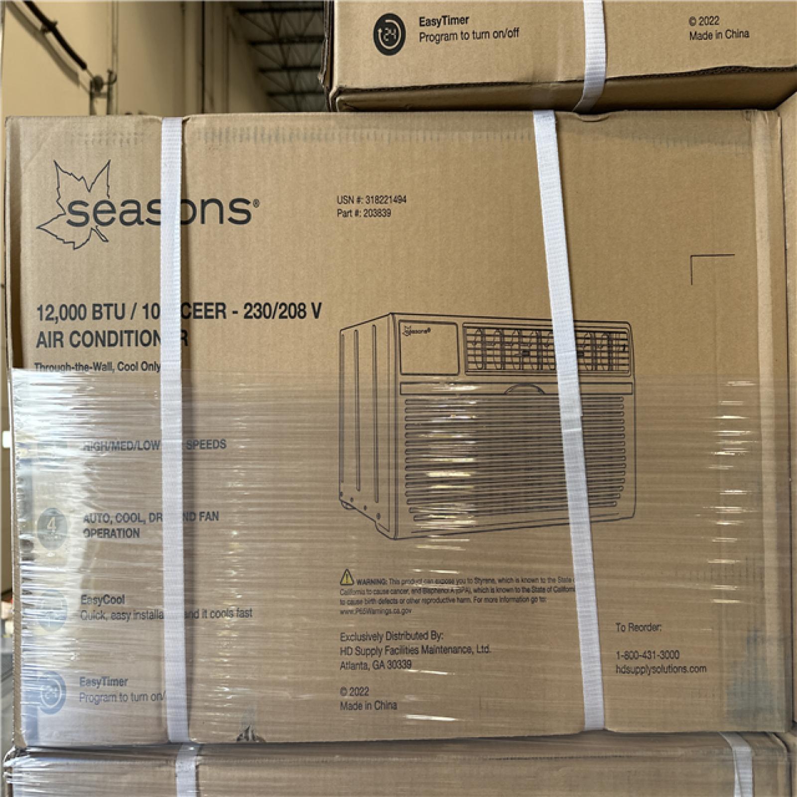 DALLAS LOCATION - Seasons 12 000 BTU 230/208-Volt Through-the-Wall Unit Air Conditioner Only - 9 units