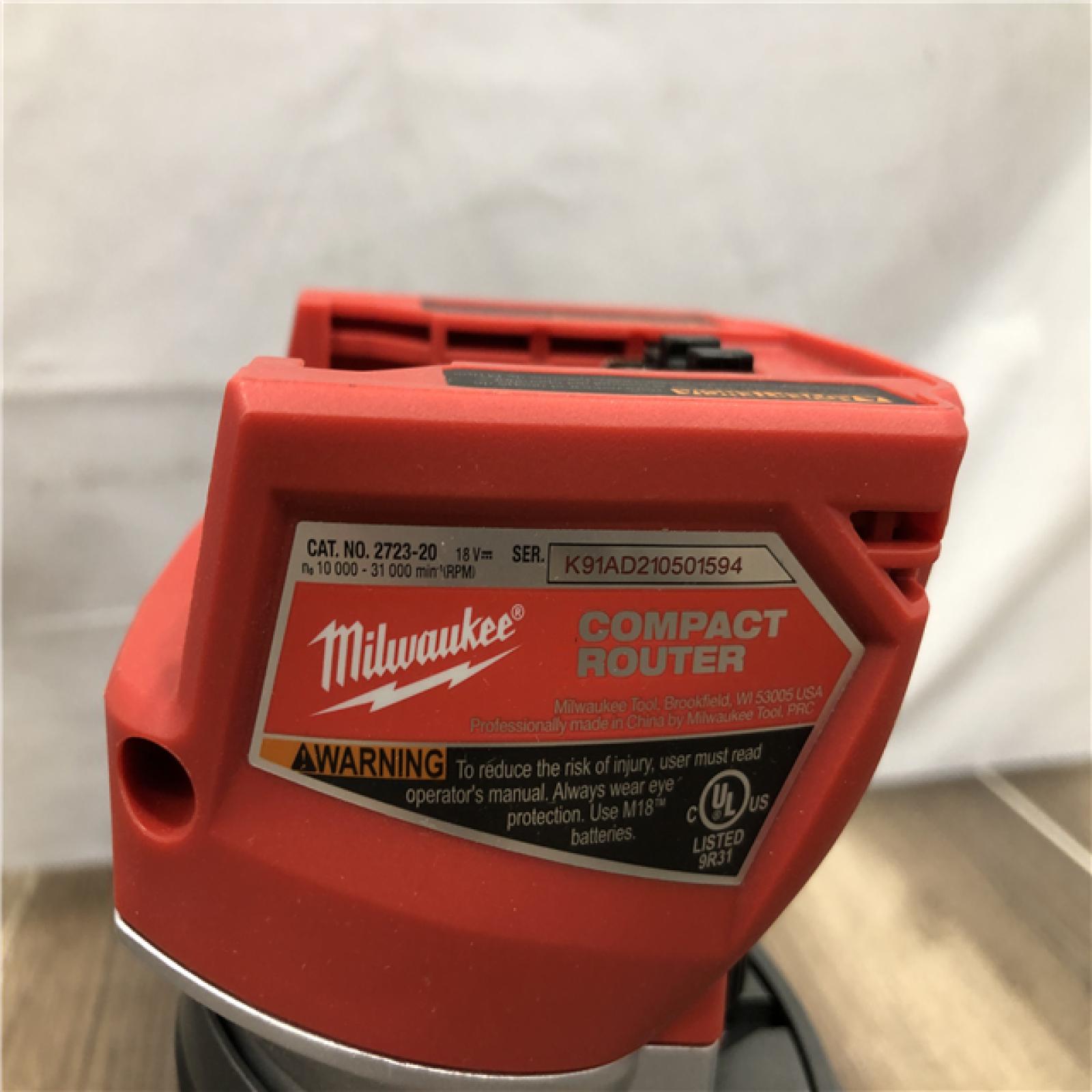 AS-IS Milwaukee FUEL 18V Lithium-Ion Brushless Cordless Compact Router (Tool-Only)