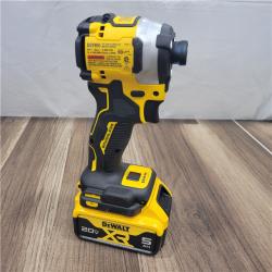 AS-IS DEWALT ATOMIC 20V MAX Lithium-Ion Cordless 1/4 in. Brushless Impact Driver Kit, 5 Ah Battery, Charger, and Bag